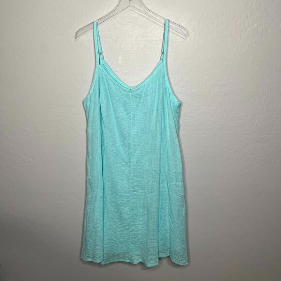 Torrid Blue Mini Challis Trapeze Sleeveless Pocketed Dress 3 3X 22/24 - Picture 3 of 7